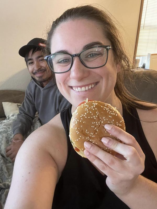 Supporter at McDonald's with a Big Mac